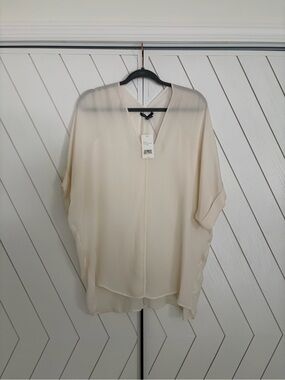 Vince Silk White Blouse L